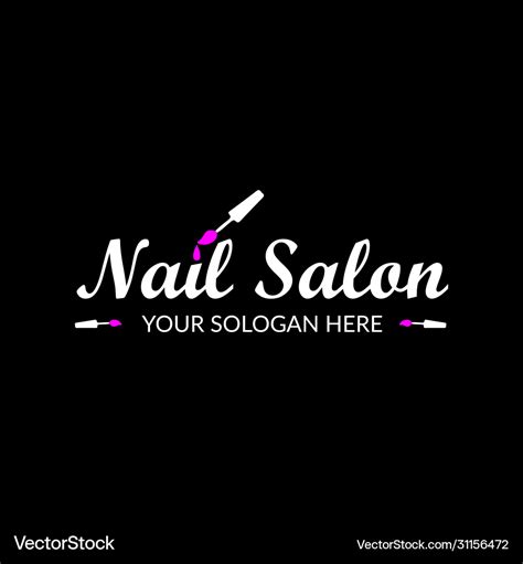 Nail salon logo template Royalty Free Vector Image