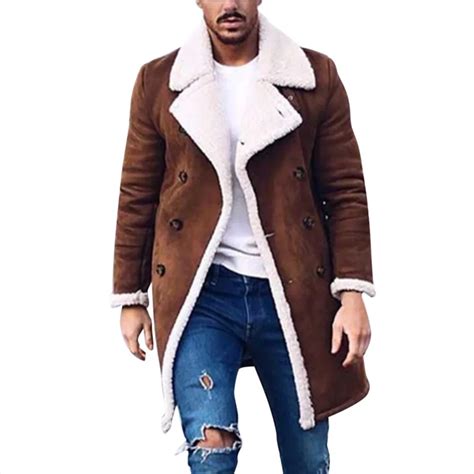 2019 Winter Coat Men Wool Jacket Warm Soft Winter Trench Long Outwear ...