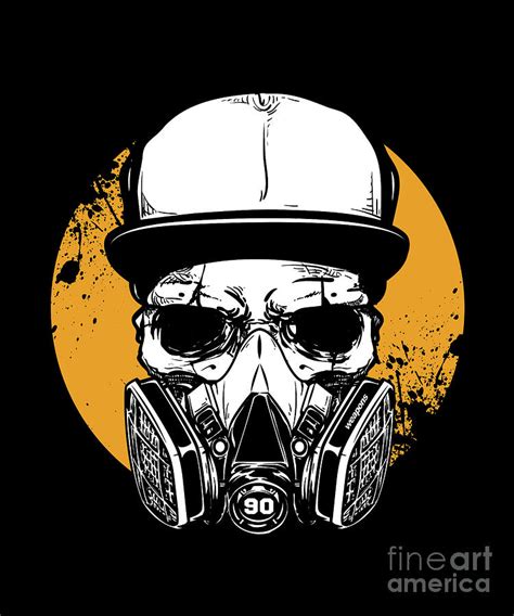 Gas Mask Graffiti Skull - note0430