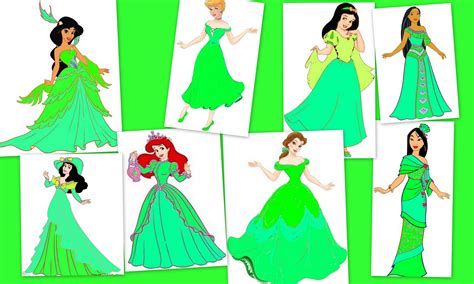 Green dresses 's princess - Classic Disney Photo (8932997) - Fanpop