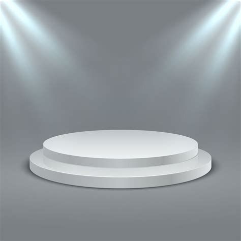 Round illuminated podium. Stage podium scene with lighting. Vector 3D By SpicyTruffel ...