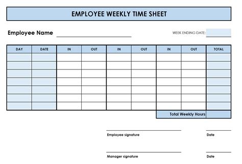 Free Printable Timesheet Templates (Excel, Word, PDF), 59% OFF