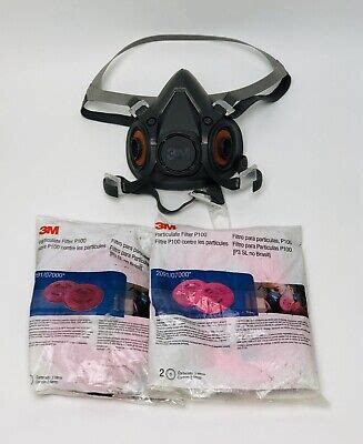 3m 6300 Respirator Size Large With 2 Pair of Filters 2091 | eBay