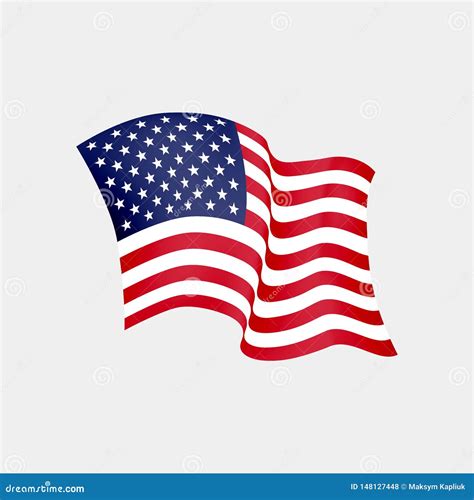 United States of America Waving Flag. Vector Illustration Stock Vector - Illustration of flying ...