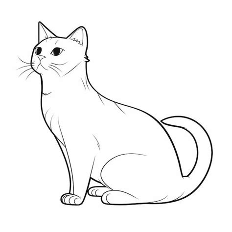 Premium AI Image | A drawing of a cat sitting down with its eyes closed generative ai