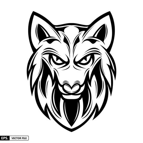 Premium Vector | Wolf line art vector illustration