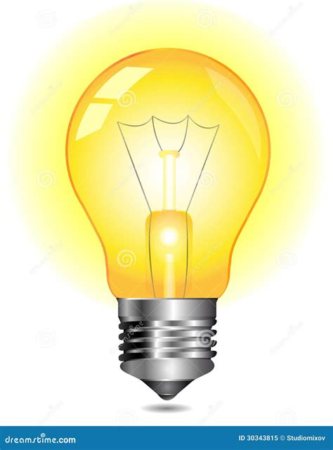 Glowing Yellow Light Bulb Royalty Free Stock Photo - Image: 30343815