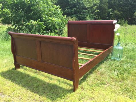 Sleigh Bed Queen Wooden Bed Frame Shabby Chic Bed Custom