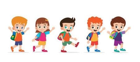 Boy Walking To School Clipart