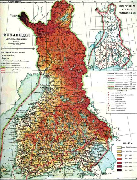 Russian map of the Grand Duchy of Finland from the Brockhaus and Efron ...