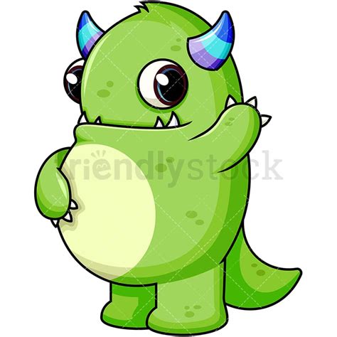 Green Monster Cartoon Vector Clipart - FriendlyStock