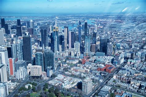 Melbourne Aerial City View Tall Skyscrapers Stock Image - Image of yarra, architecture: 127051719