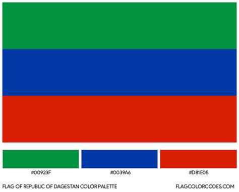 Republic of Dagestan flag color codes