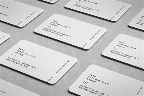 Rounded business cards mockup - Mockups Design