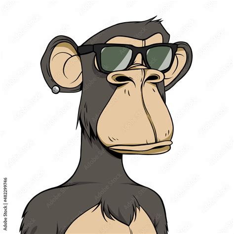 NFT monkey with glasses Stock Vector | Adobe Stock