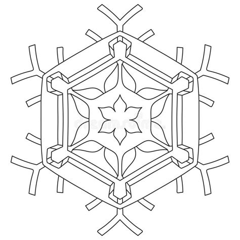 Abstract Mandala Snowflake Line Art Design for Coloring Page Stock Vector - Illustration of ...