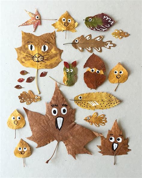 15 Kids' Crafts Made with Leaves