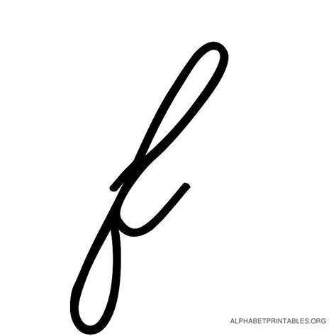 Small Letter F In Cursive – Download Printable Cursive Alphabet Free!