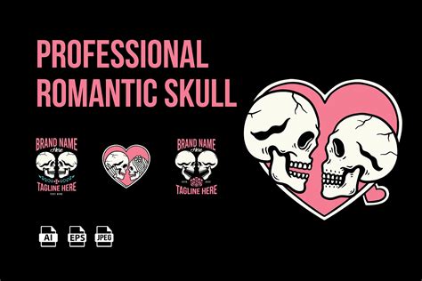 Romantic Skull Illustration Template Graphic by lokavora · Creative Fabrica