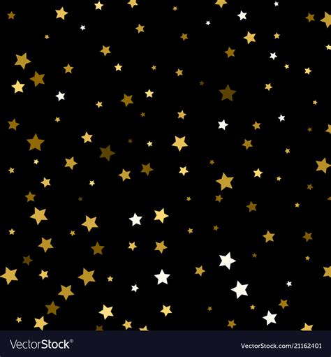 Background with gold stars on black Royalty Free Vector