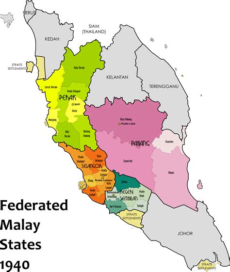 Clipart - Map of the Federated Malay States, 1940