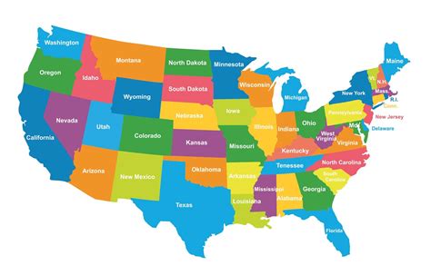 Drab Political Map Of United States Free Images - Www