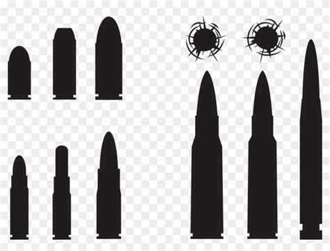 Download Vector Bullet Silhouette - Bullet Vector Clipart Png Download ...