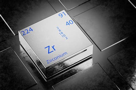 3d Illustration Of Zirconium As An Element Of The Periodic Table Zirconium Element A Metallic ...