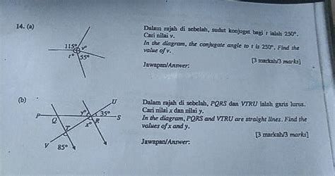 14.aDalam rajah di sebelah, sudut konjugat bagi ? - Gauthmath