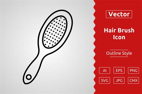 Vector Hair Brush Outline Icon Design Graphic by Muhammad Atiq ...