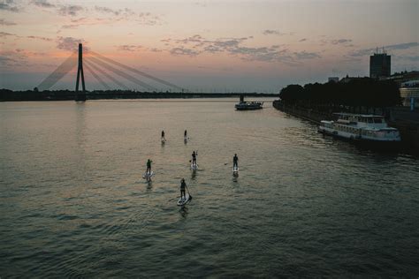 Paddleboarding at sunset | Free Stock Image - Barnimages