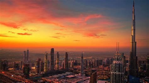 Building City Dubai Skyscraper Sunset United Arab Emirates HD Travel Wallpapers | HD Wallpapers ...