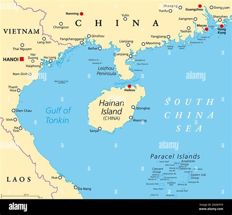 Hainan, southernmost province of China, and surrounding area, political ...