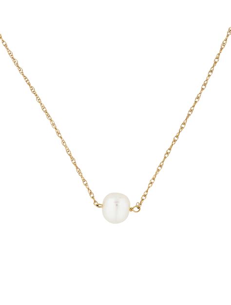 14K Pearl Tin Cup Necklace - Necklaces - NECKL34574 | The RealReal