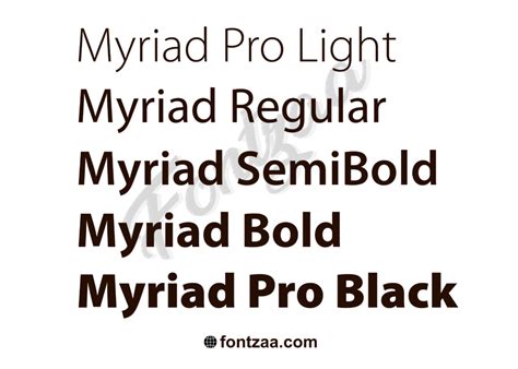 Myriad Pro Font - Fontzaa - Exclusive Fonts Library