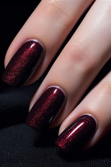 Elevate Your Style: Black and Burgundy Nails | Maroon nails, Burgundy ...