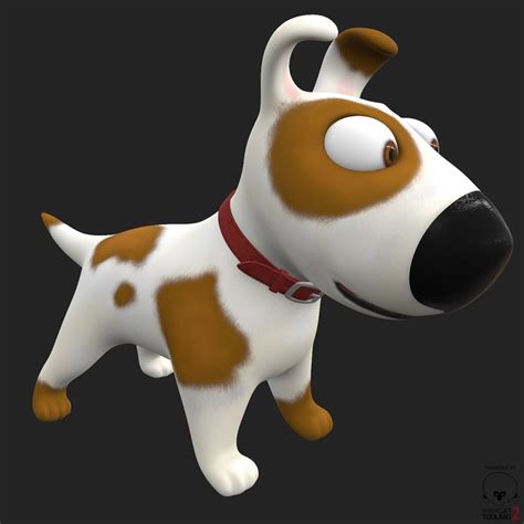 funny cartoon dog animation 3d model