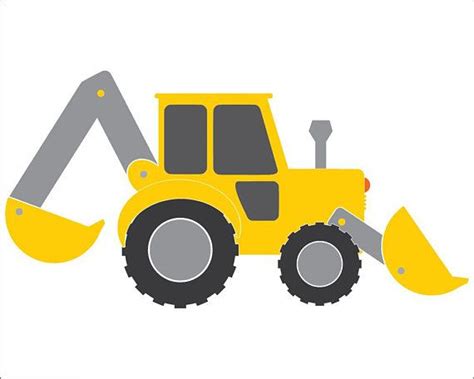 Backhoe SVG Loader Clipart-Vector Clip Art Graphics-Digital | Construction birthday parties ...