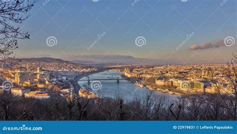 Budapest View from Gellert Hill Stock Image - Image of landmark, lanchid: 22979831