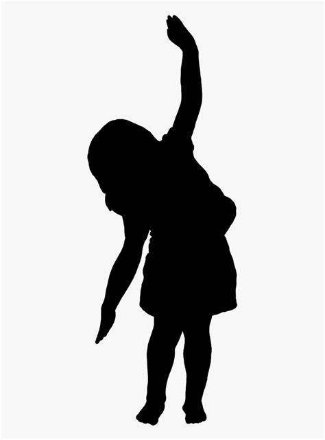 Black Silhouette Of Girl Dancing - Transparent Silhouette Of Child ...