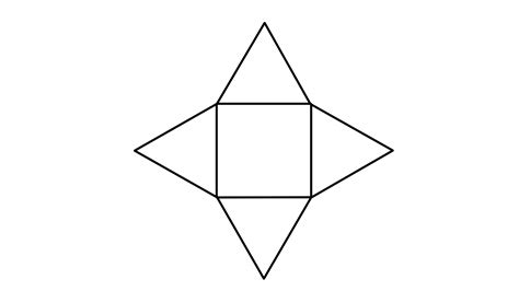 Draw a net of a triangular pyramid.