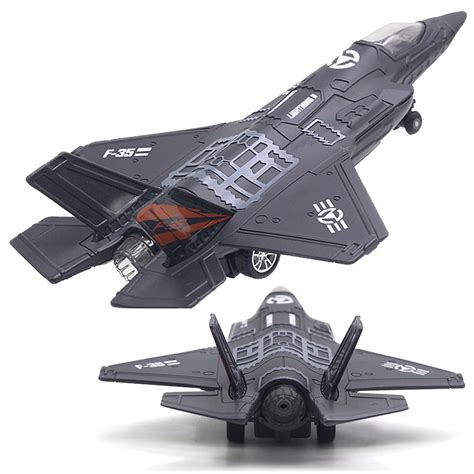 Buy OTONOPIOTONOPI Fighter Jet Plane Model F-35 Aircraft Army Air Force Diecast Metal Pull Back ...