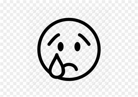 Crying Emoji Outline Clipart Smiley Emoji - Crying Emoji Black And White - Free Transparent PNG ...