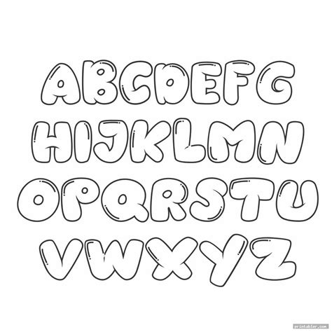 cute block letter font alphabet template - printabler.com | Moldes de ...