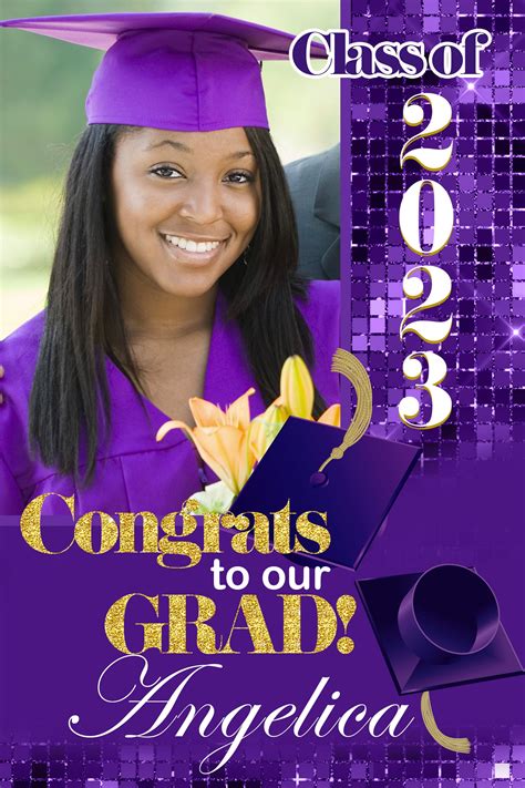 Class of 2023 Graduation Photo Yard Sign - High School Senior Welcome Sign - Welcome Sign ...