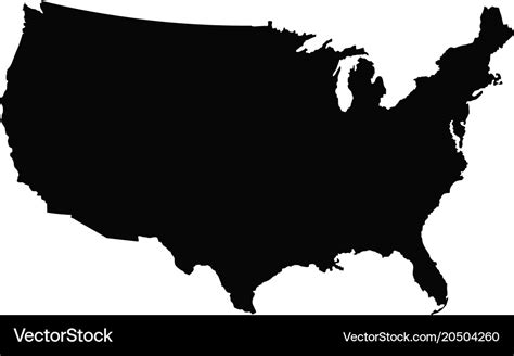 Usa map outline Royalty Free Vector Image - VectorStock