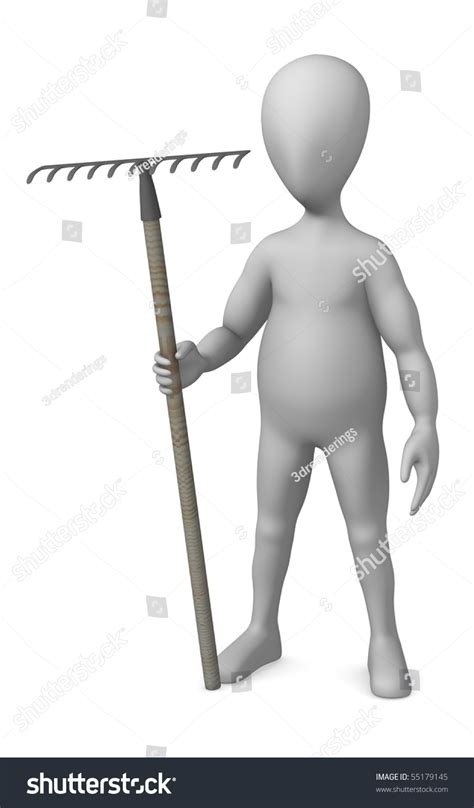 3d Render Cartoon Character Rake Stock Illustration 55179145 | Shutterstock