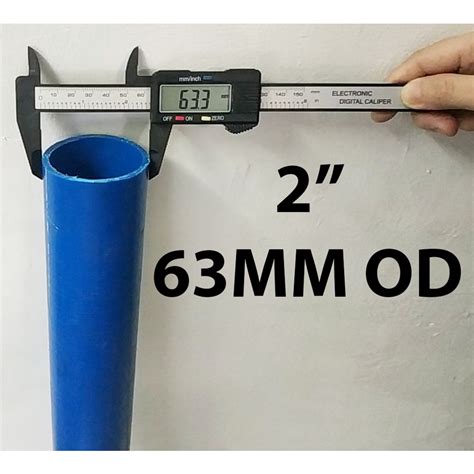 PVC PIPE 2" X 1/2 METER LONG BLUE FOR CLEAN WATER ( 63MM OUTSIDE DIAMETER ...