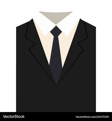 Black suit with tie Royalty Free Vector Image - VectorStock