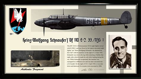 Luftwaffe Messerschmitt Bf 110 Heinz-Wolfgang Schnaufer Relic Display | Luftwaffe, Messerschmitt ...